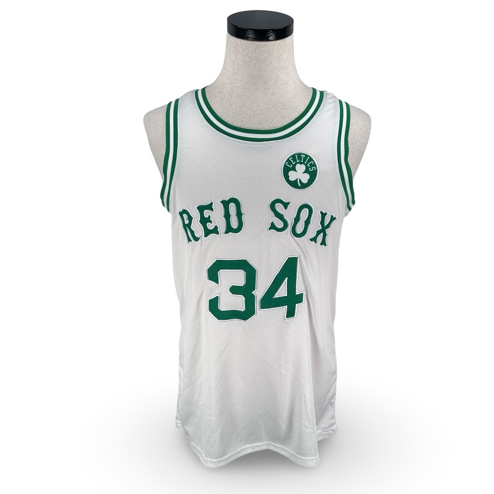 David Ortiz Boston Red Sox Celtics Crossover Jersey SGA Mens Medium 34 White